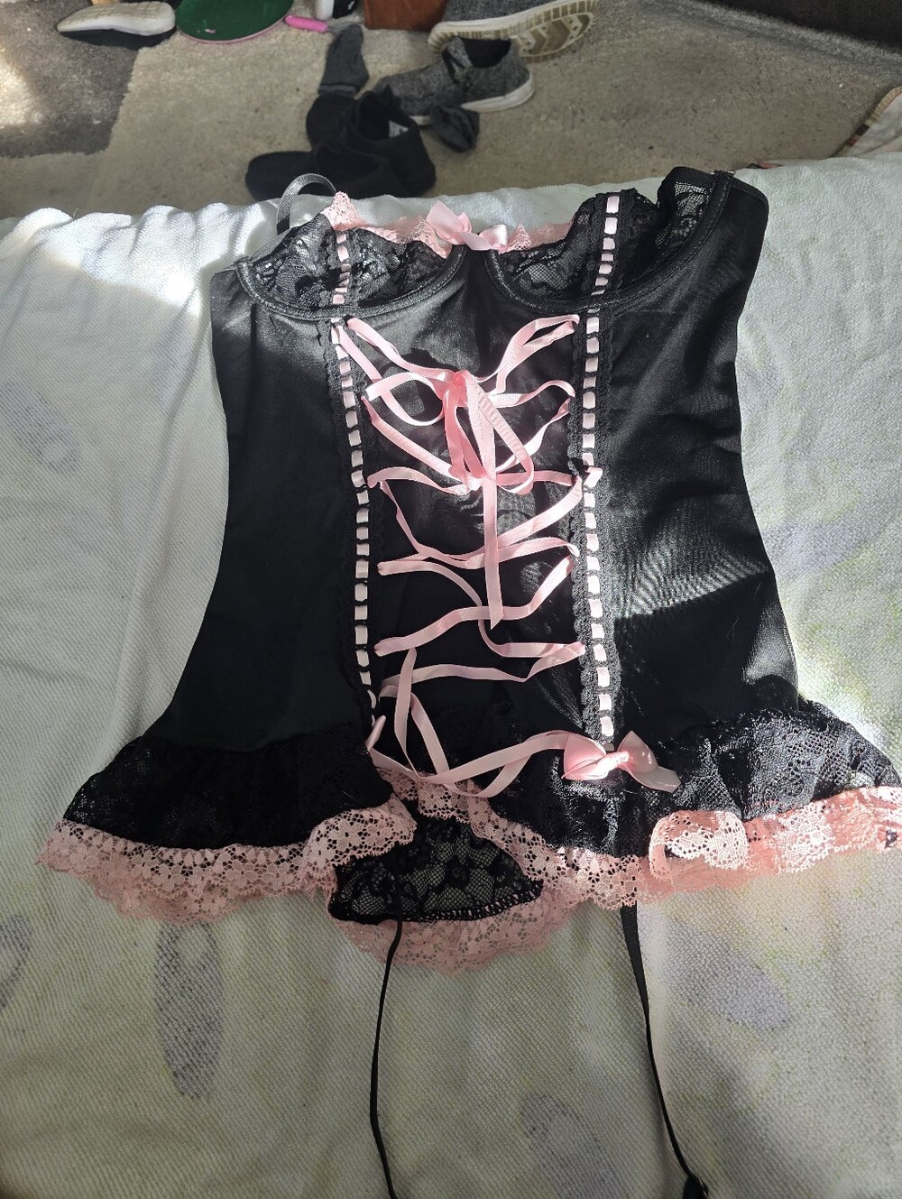 Black/Pink Lingerie Size Small New Without Tag